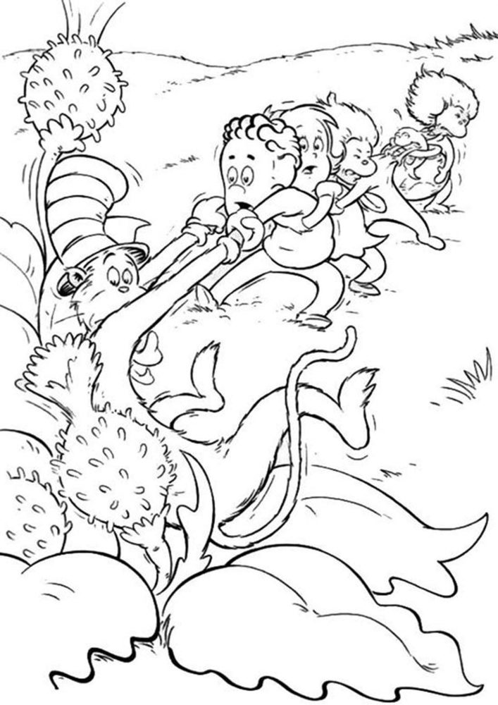 Free & Easy To Print Cat in the Hat Coloring Pages Tulamama