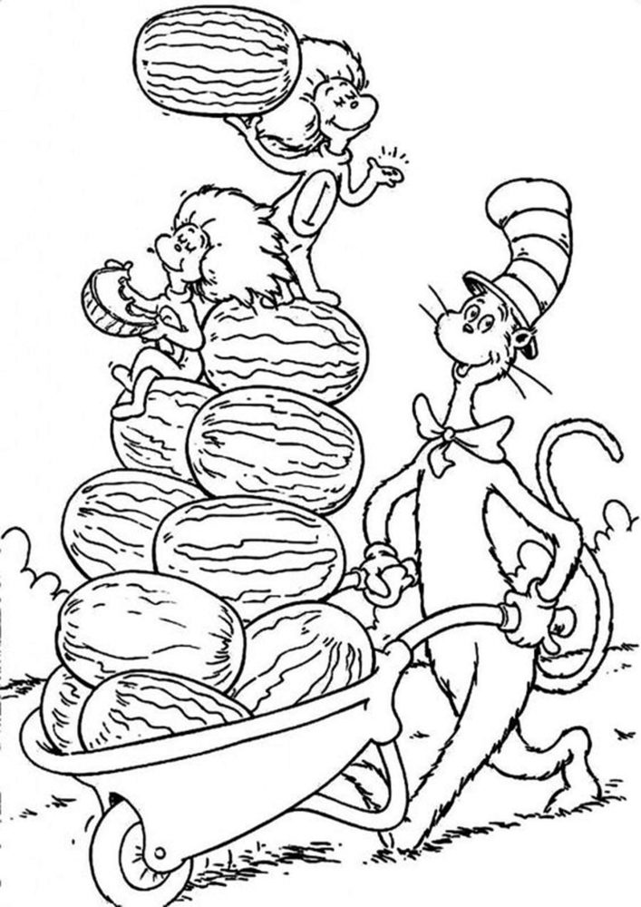 Free & Easy To Print Cat in the Hat Coloring Pages - Tulamama