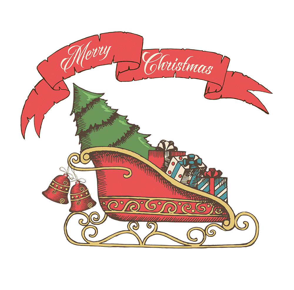 santa sleigh clipart
