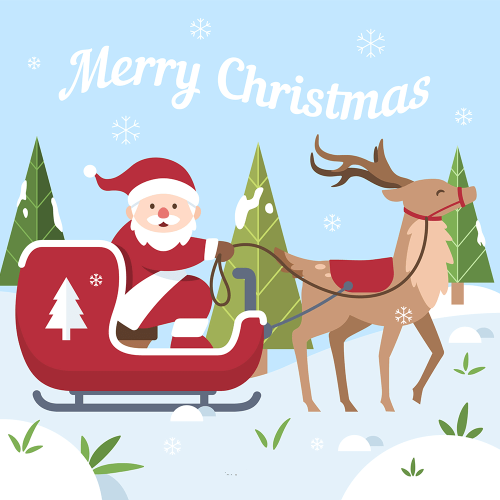 santa sleigh clipart