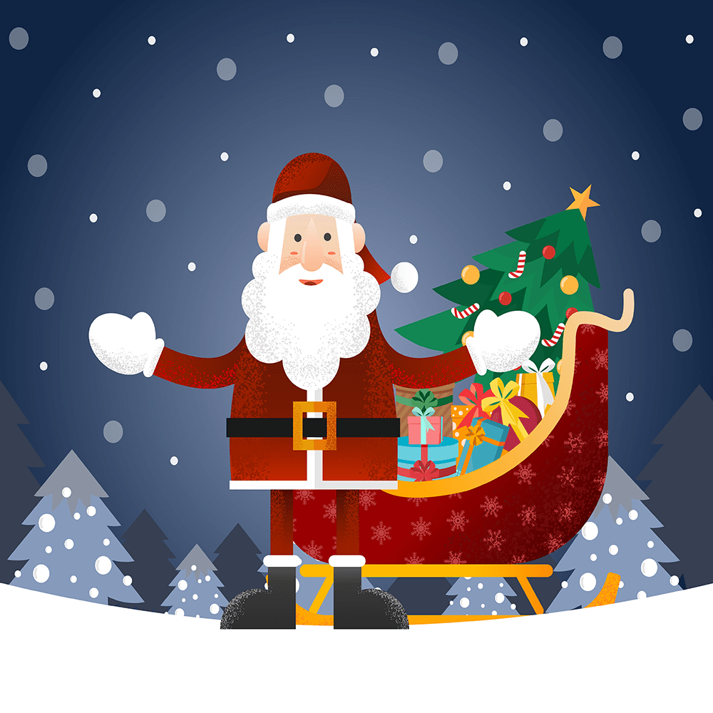 santa sleigh clipart