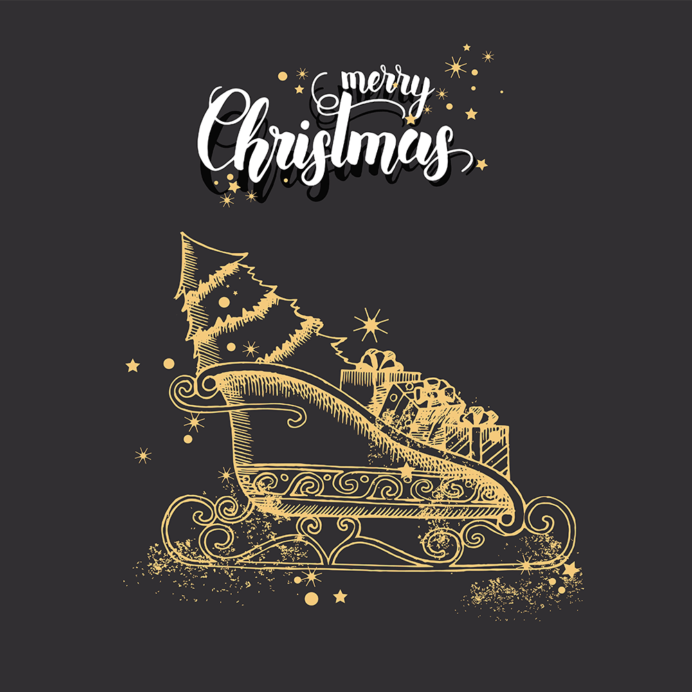 santa sleigh clipart