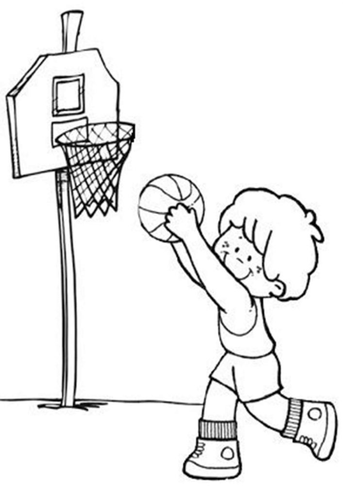 Cartoon Boy Playing Basketball Stock Vector - Illustration of childhood,  coloring: 109663418