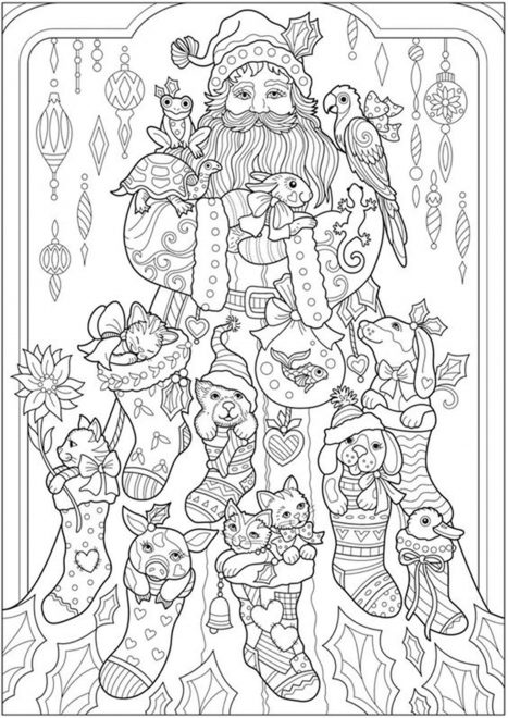 Free & Easy To Print Adult Christmas Coloring Pages - Tulamama