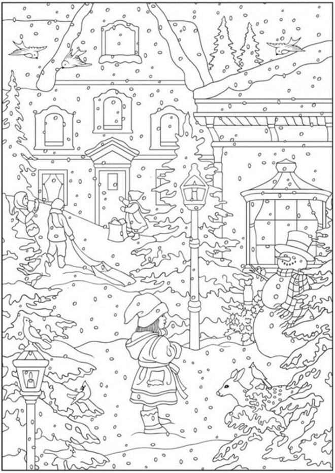 Free & Easy To Print Adult Christmas Coloring Pages - Tulamama