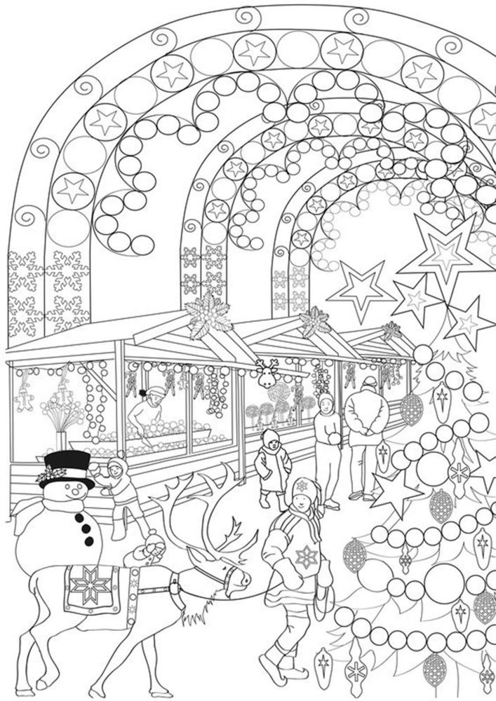 Free & Easy To Print Adult Christmas Coloring Pages - Tulamama