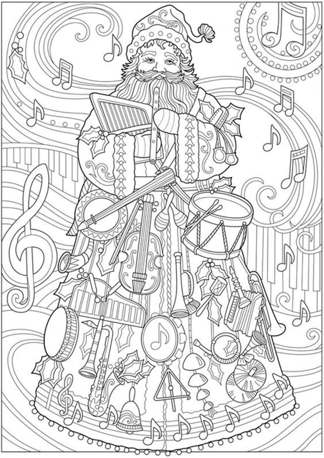 Free & Easy To Print Adult Christmas Coloring Pages - Tulamama