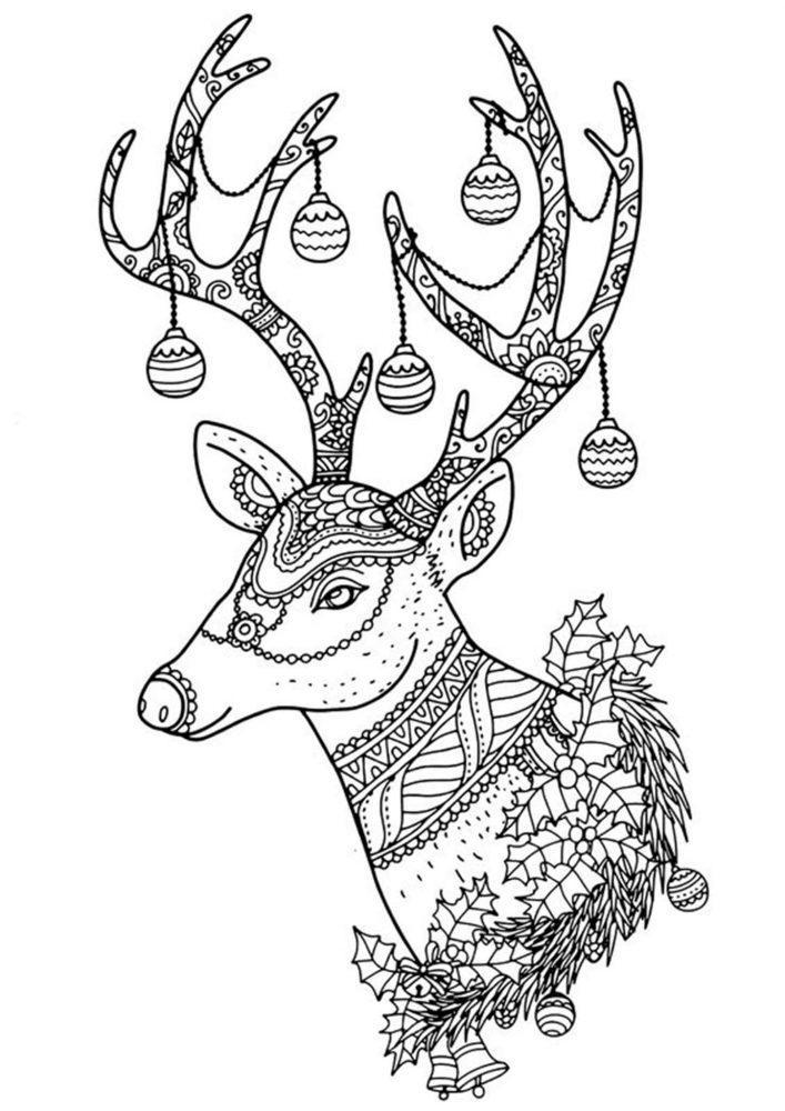 Free & Easy To Print Adult Christmas Coloring Pages - Tulamama