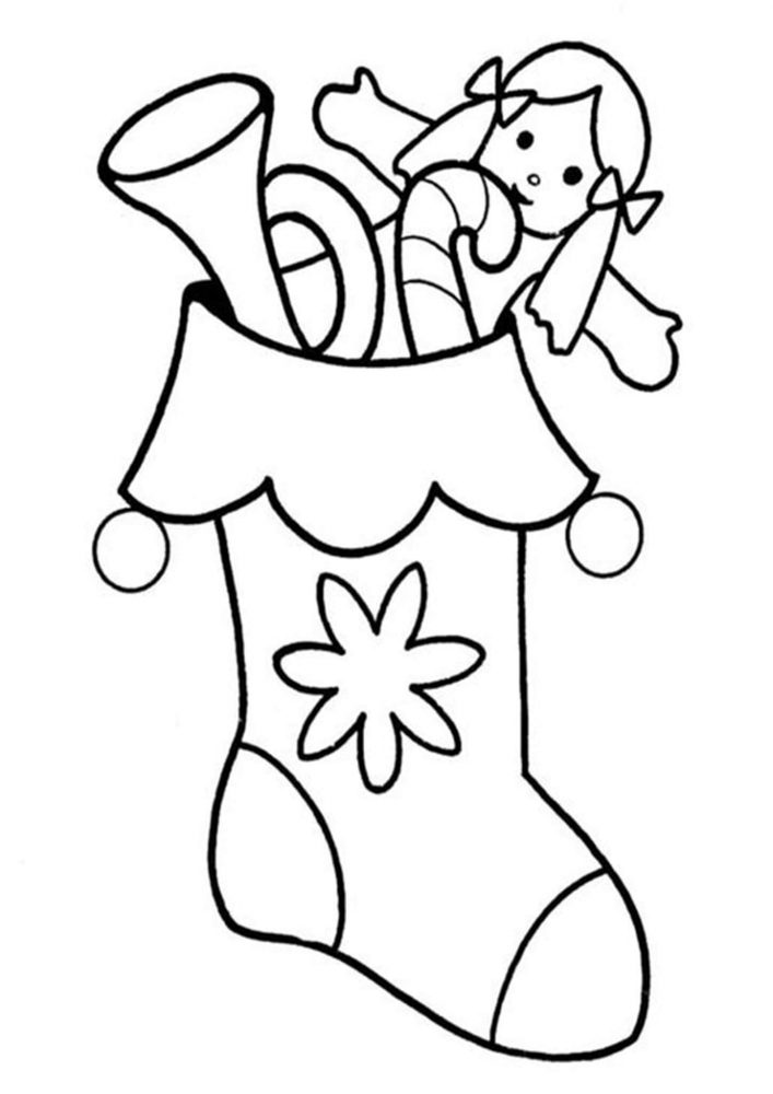 Coloring pages for christmas stockings