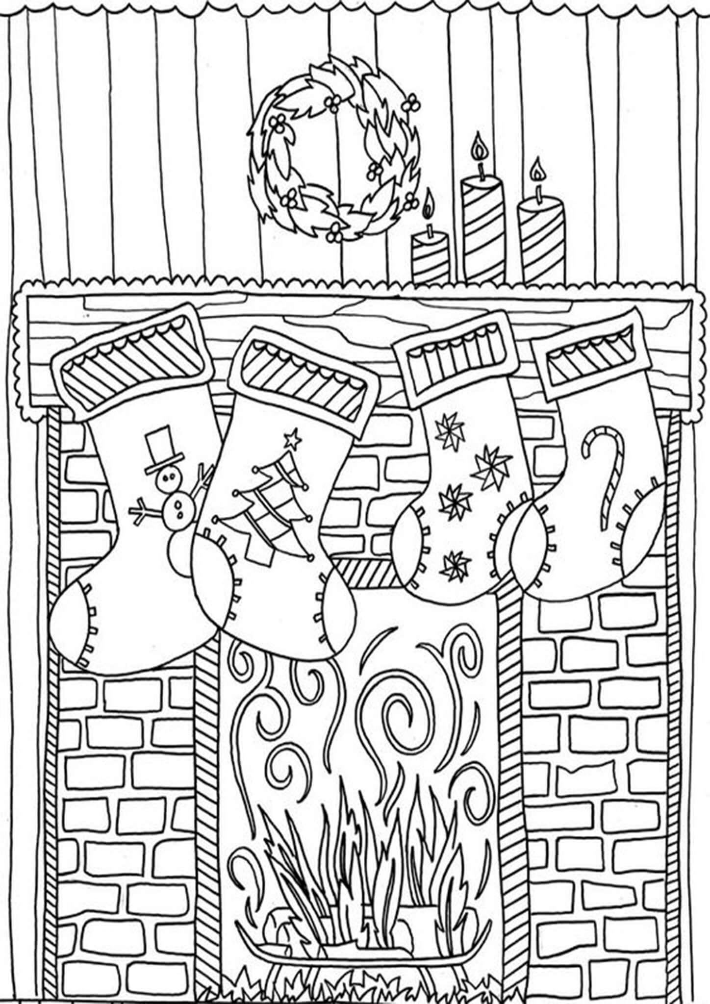 Christmas Stocking Coloring Pages For Kids - Tulamama