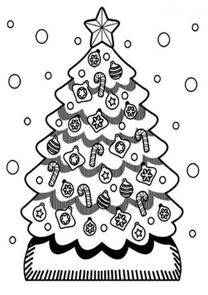 Fun Christmas Tree coloring pages for your little one. They are free and easy to print. The collection is varied with different skill levels