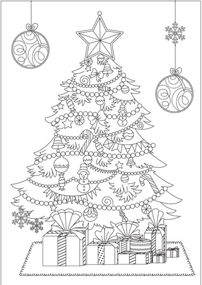 Download Free & Easy To Print Christmas Tree Coloring Pages - Tulamama