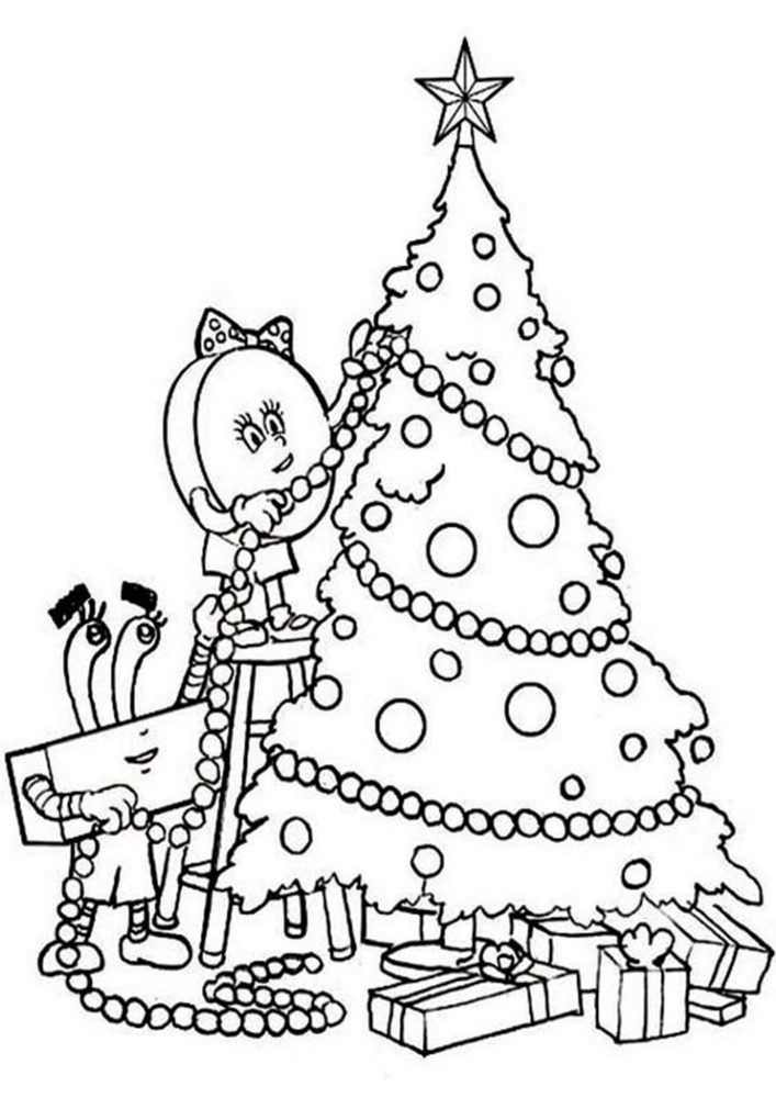 Fun Christmas Tree coloring pages for your little one. They are free and easy to print. The collection is varied with different skill levels