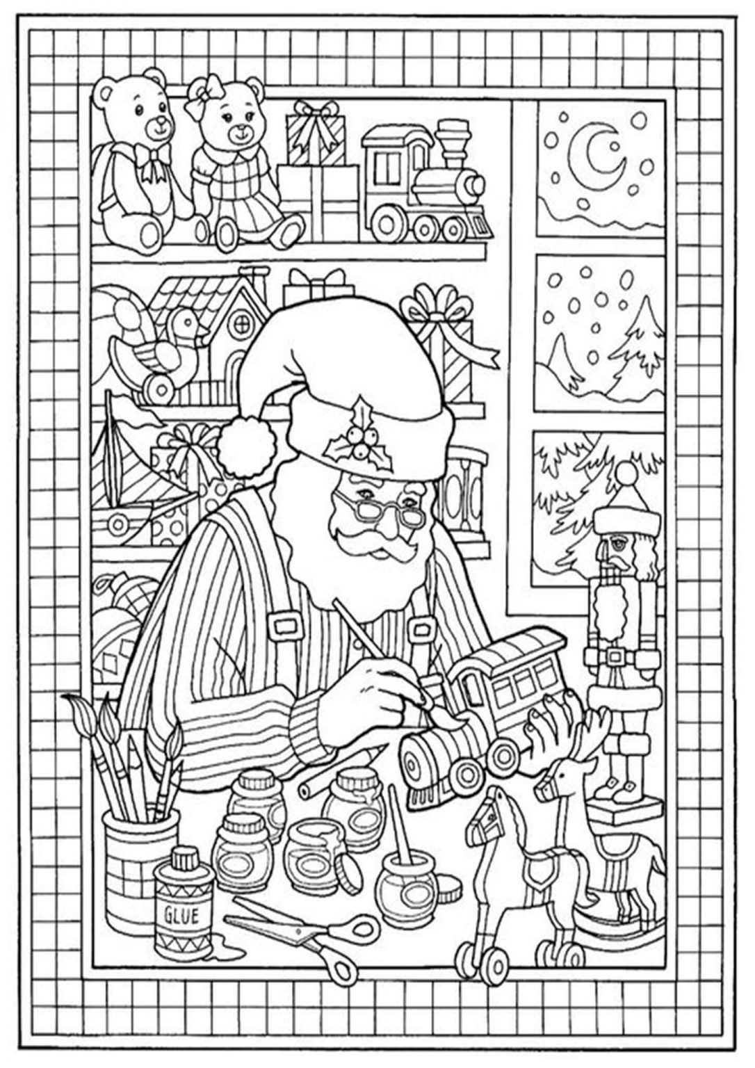 Free & Easy To Print Adult Christmas Coloring Pages - Tulamama