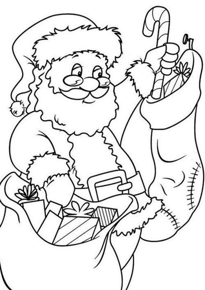 Fun Santa coloring pages for your little one. They are free and easy to print. The collection is varied with different skill levels