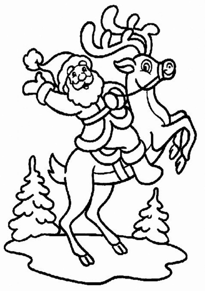 Fun Santa coloring pages for your little one. They are free and easy to print. The collection is varied with different skill levels