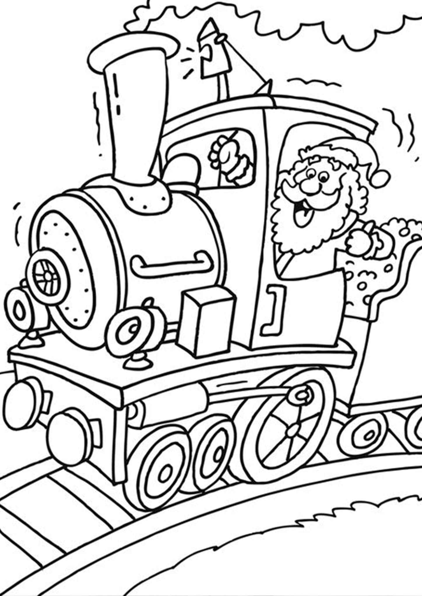 Santa Train Coloring Page Coloring Pages