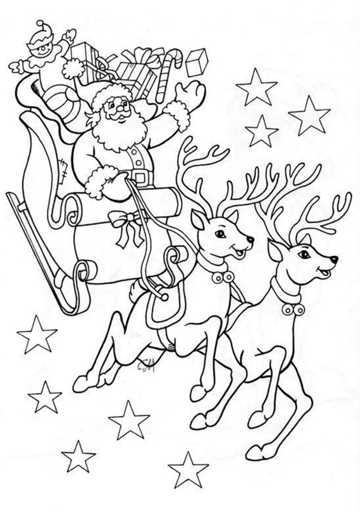 Fun Santa coloring pages for your little one. They are free and easy to print. The collection is varied with different skill levels