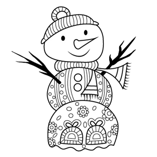 Free & Cute Snowman Clipart Black and White - Tulamama