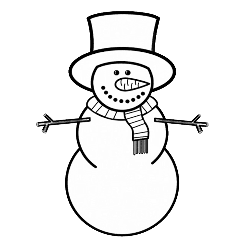 Snowman Clipart Black And White.