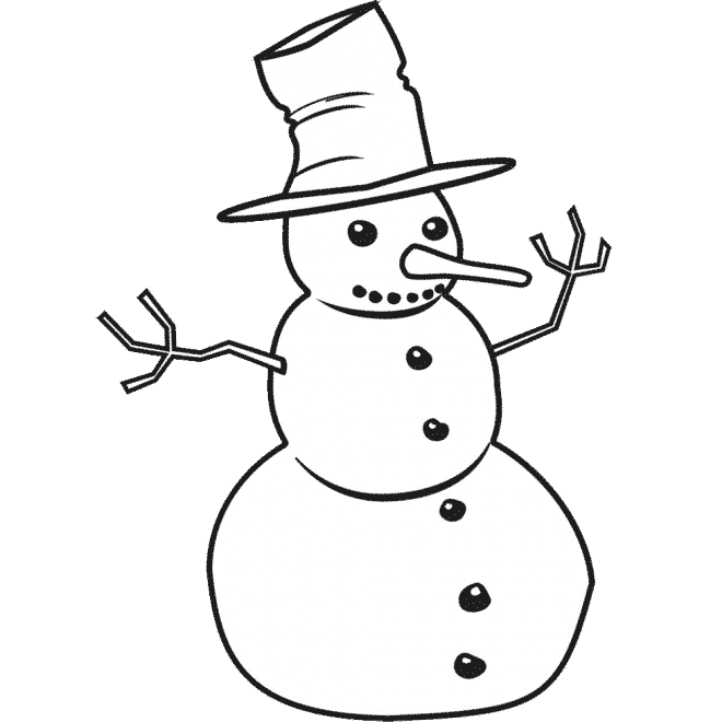 Free & Cute Snowman Clipart Black and White - Tulamama