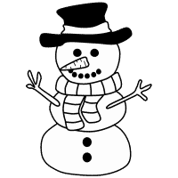 Free & Cute Snowman Clipart Black and White - Tulamama