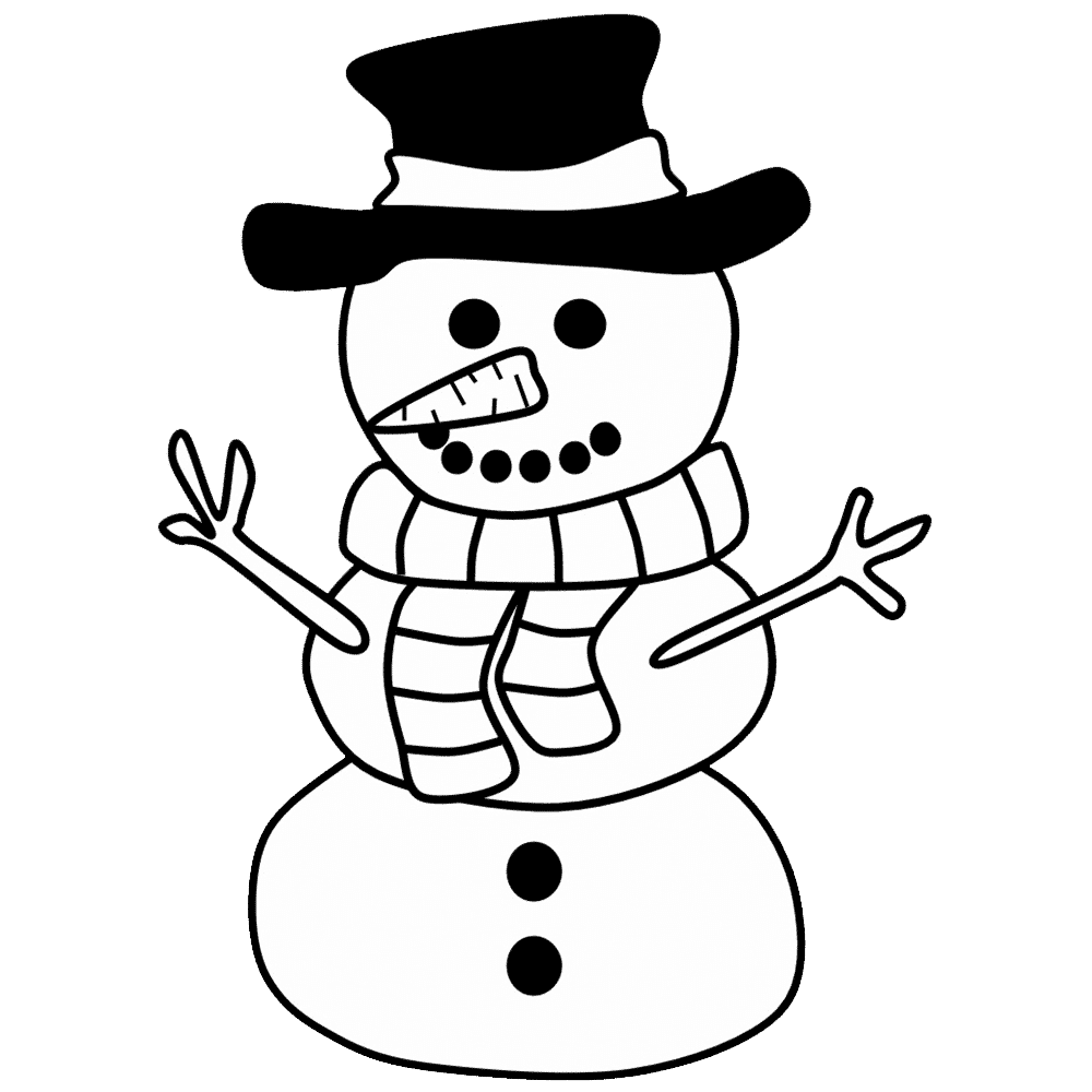 Snowman Clipart Black And White.