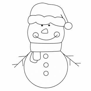 Free & Cute Snowman Clipart Black and White - Tulamama