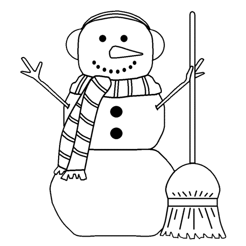 Free & Cute Snowman Clipart Black and White - Tulamama