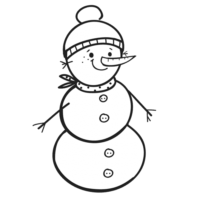 Free & Cute Snowman Clipart Black and White - Tulamama