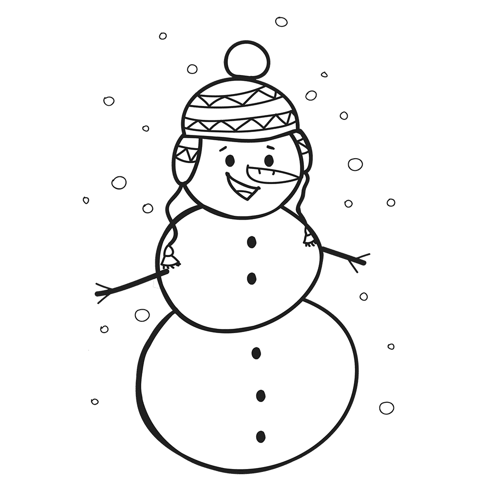 Snowman Cartoon Images Black And White - Cute Snowman Nail Designs To ...