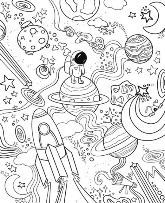 Free & Easy To Print Space Coloring Pages - Tulamama