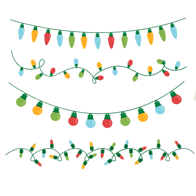 Free & Cute Christmas Lights Clipart For Your Holiday Decorations ...