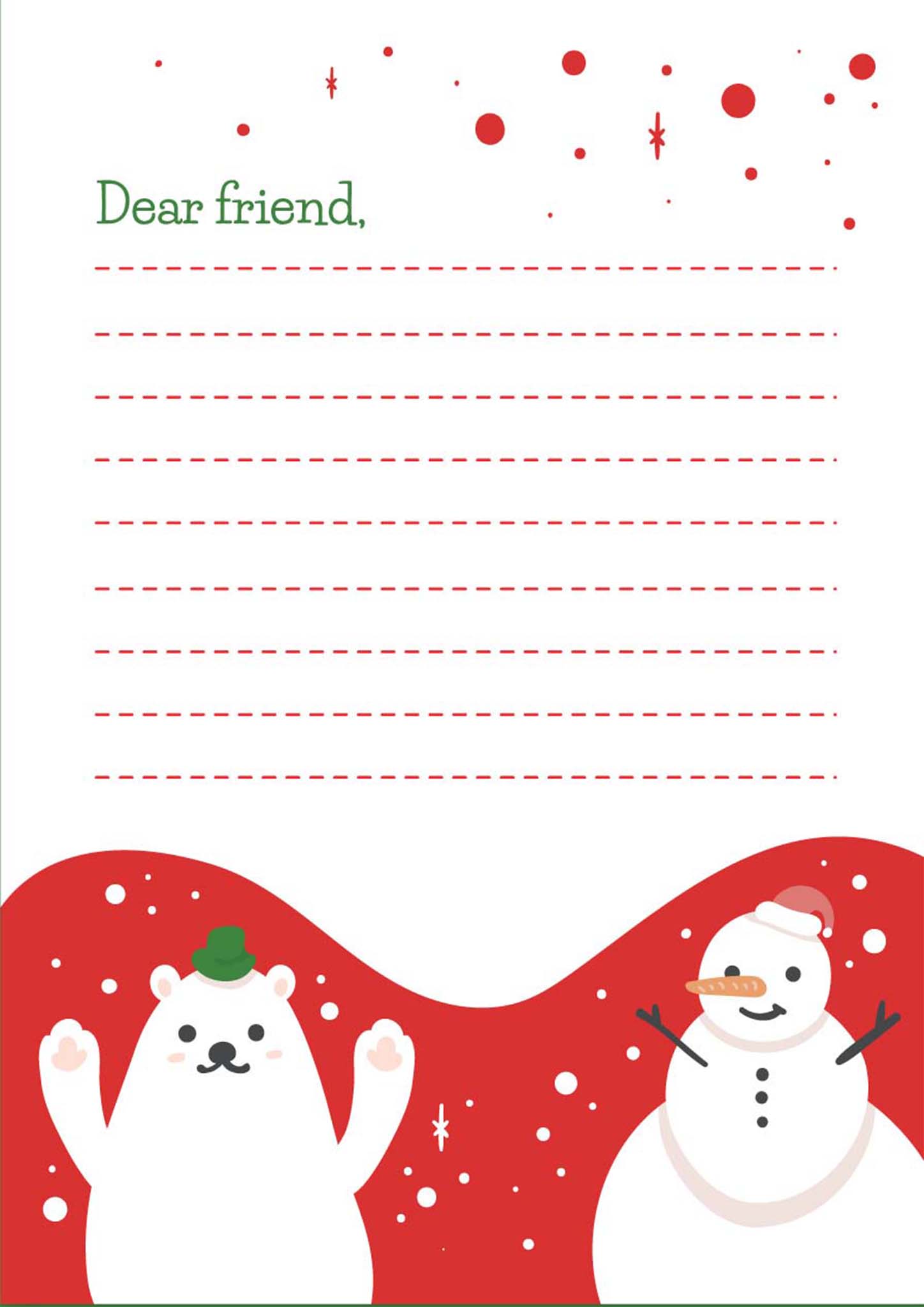 The Cutest Free Printable Santa - Letter To Santa Snow 