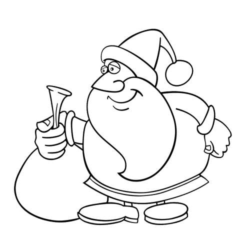 Free & Cute Santa Clipart Black and White - Tulamama