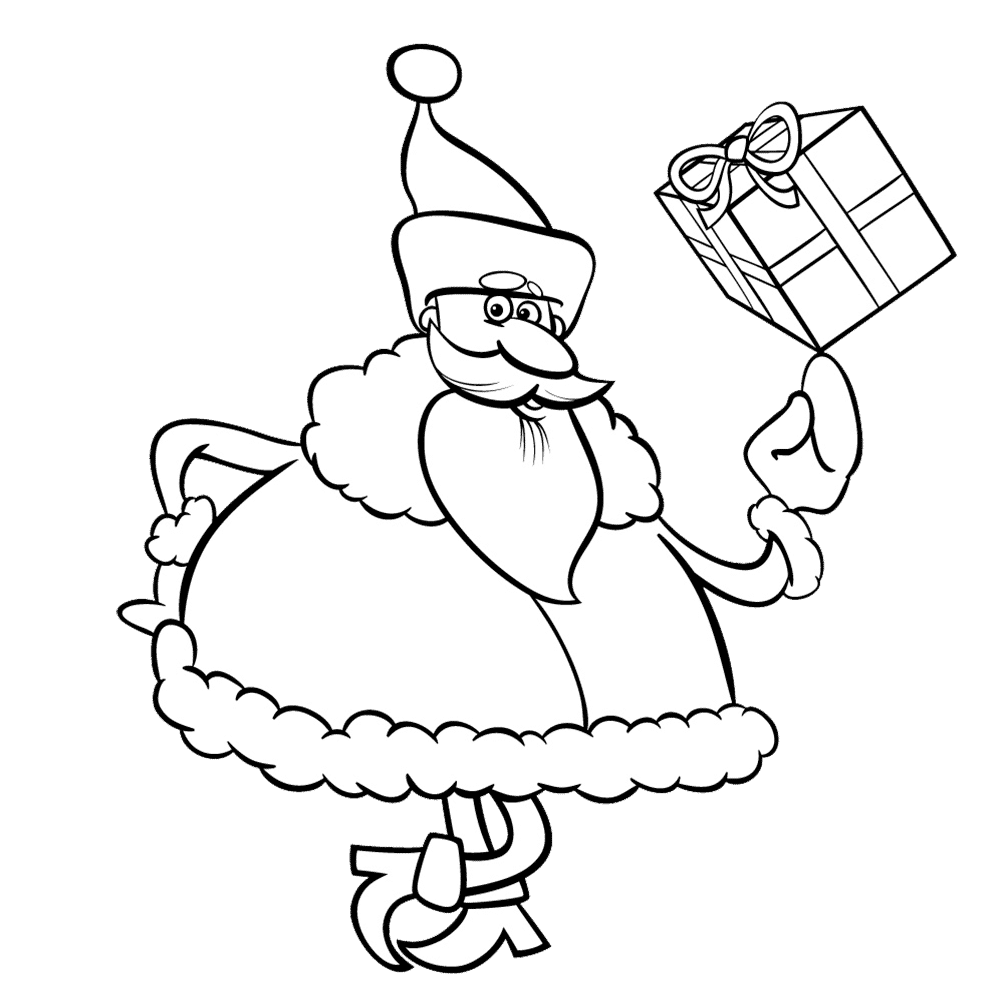 Free & Cute Santa Clipart Black and White - Tulamama