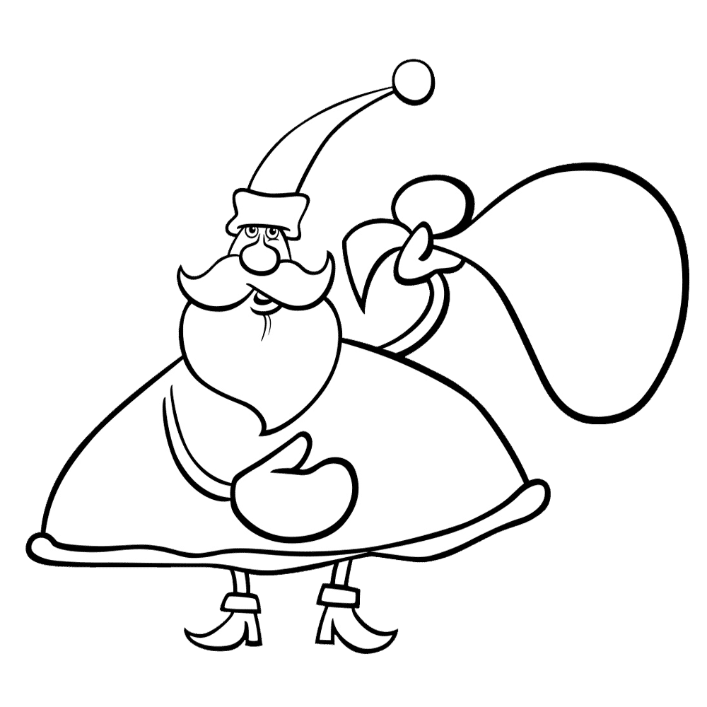 Free & Cute Santa Clipart Black and White - Tulamama