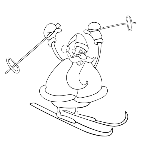 Free &amp; Cute Santa Clipart Black and White - Tulamama