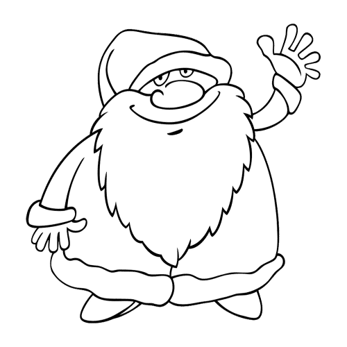 Free & Cute Santa Clipart Black and White - Tulamama