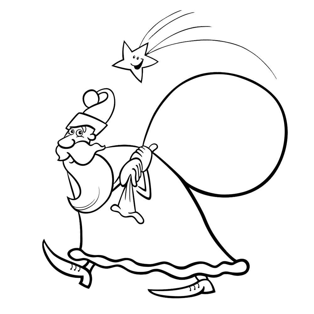 Santa Clipart Black And White