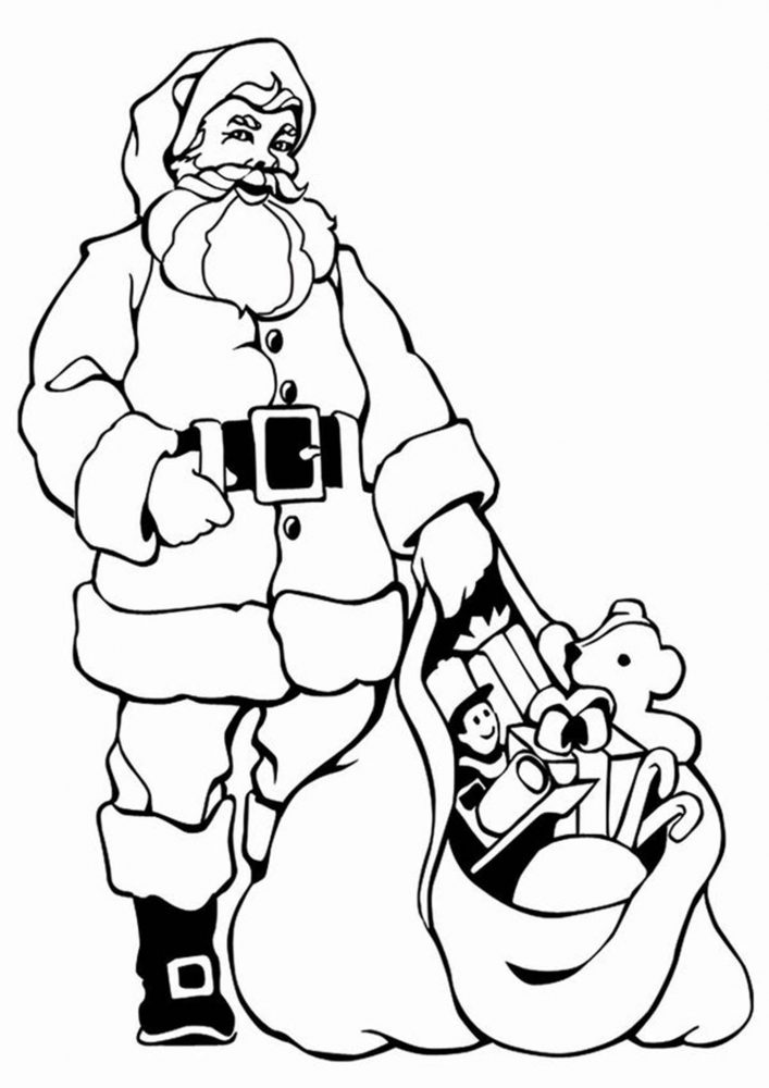 Fun Santa coloring pages for your little one. They are free and easy to print. The collection is varied with different skill levels