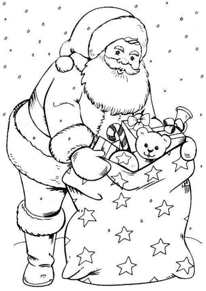 Fun Santa coloring pages for your little one. They are free and easy to print. The collection is varied with different skill levels