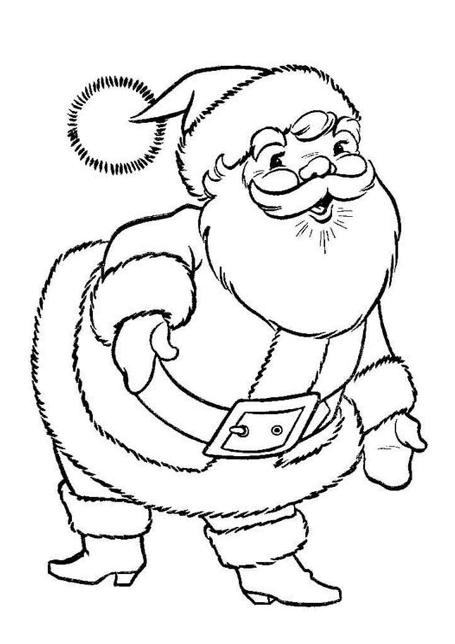 Santa Claus with Reindeer coloring page