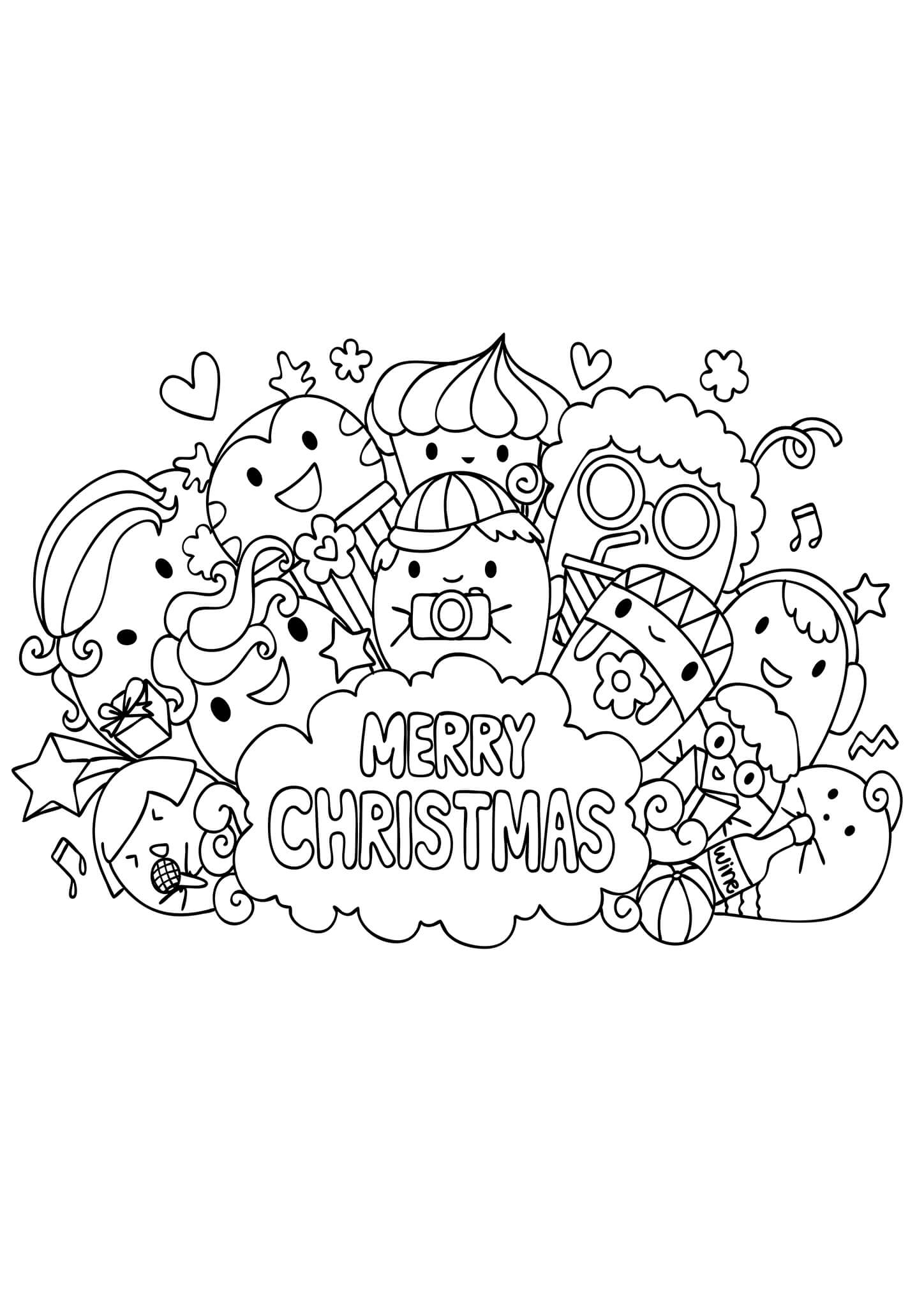 Easy cute christmas coloring pages - hisTros