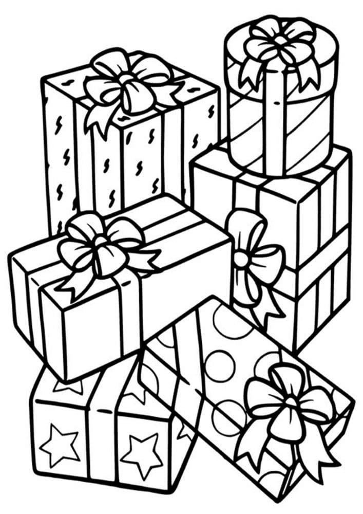 Adult coloring bookpage a set of christmas gift Vector Image