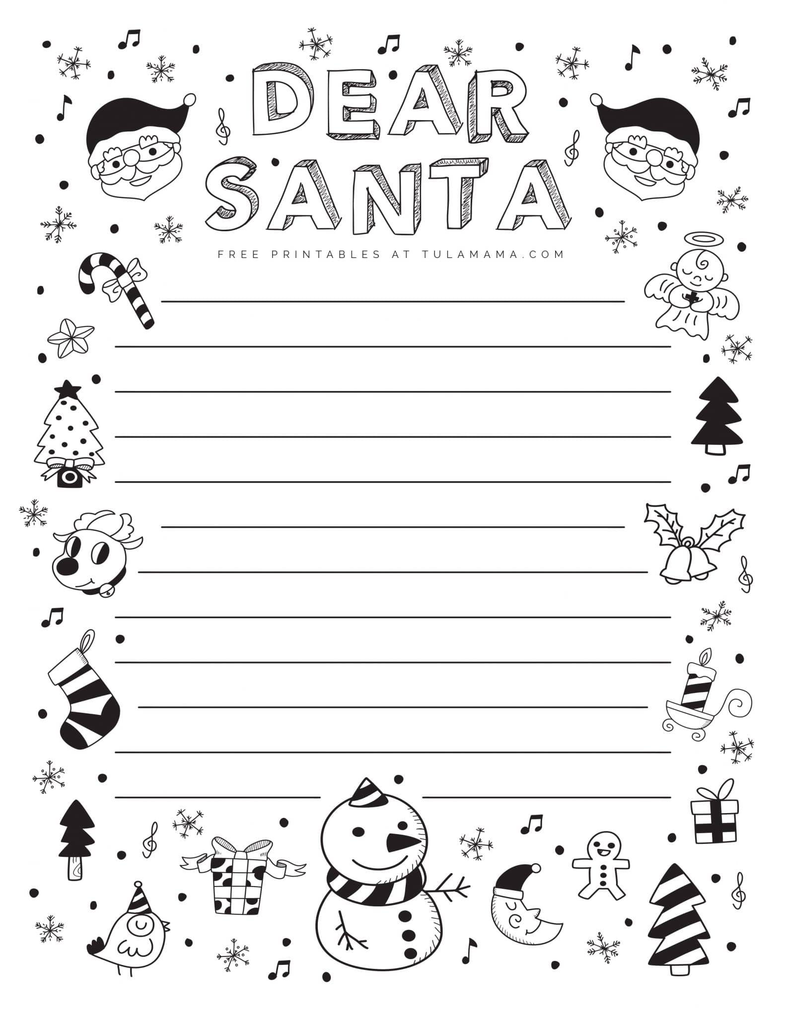 Free And Super Cute Letter To Santa Template Printables Tulamama