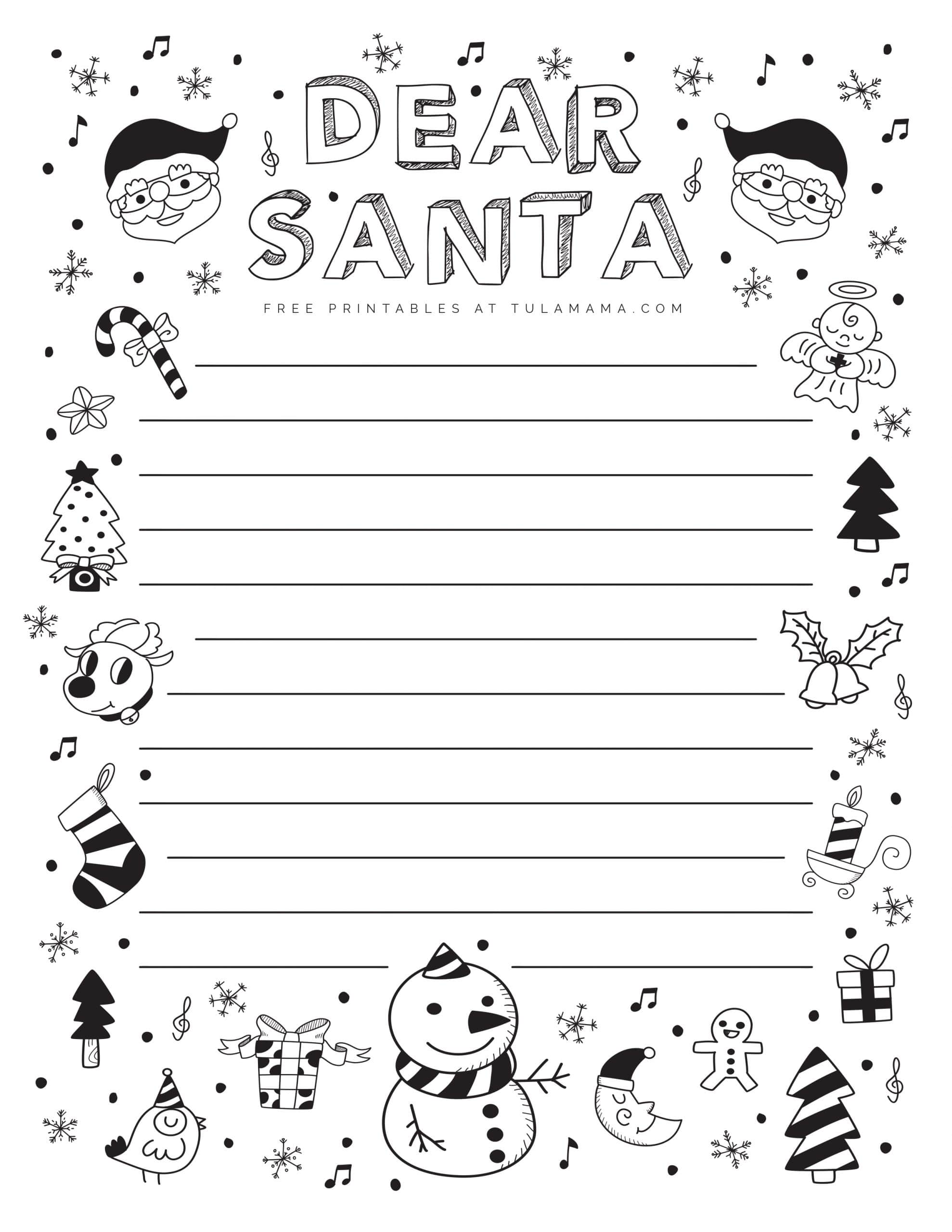 Dear Santa Letter Coloring Page Santa Letter Printable Letters Template Coloring Version Radar 