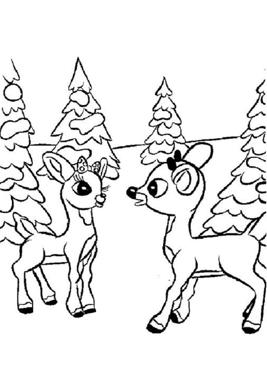 Free Printable Reindeer Coloring Pages - Tulamama