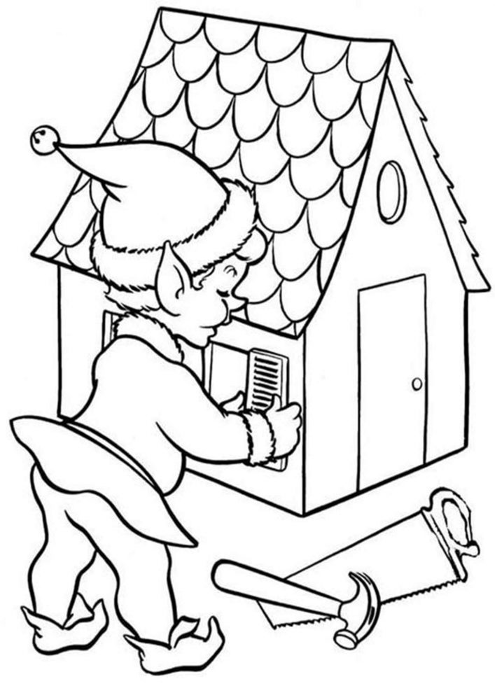 Fun Elf coloring pages for your little one. They are free and easy to print. The collection is varied with different skill levels
