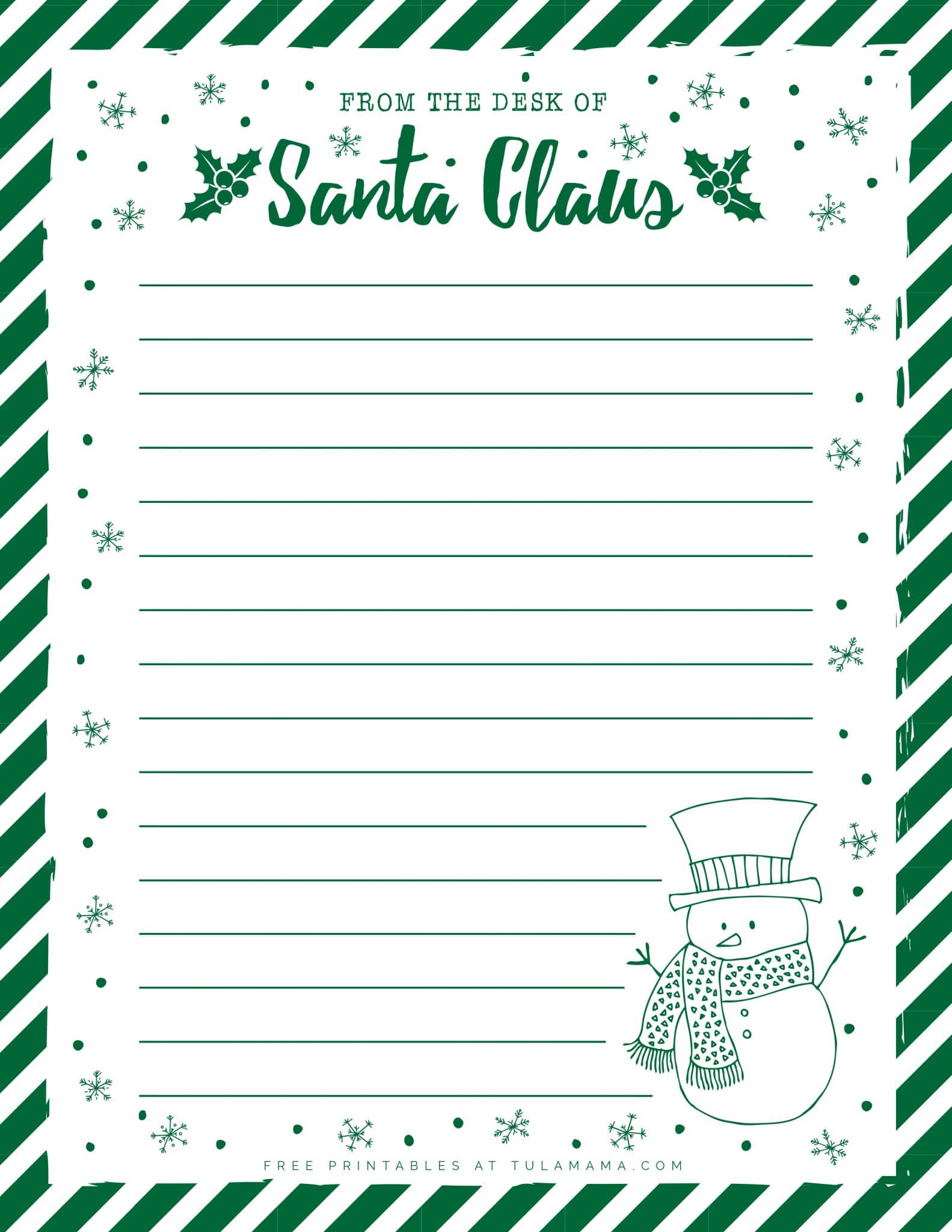 The Cutest Free Printable Santa Letterhead Christmas Stationery